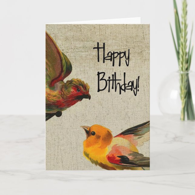 Cartão Vintage Birthday (Frente)