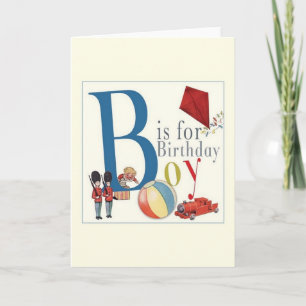 Cartão Vintage Birthday Boy Greeting Card