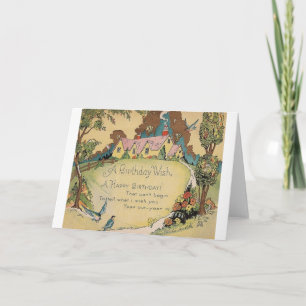 Cartão Vintage Birthday Greeting Card