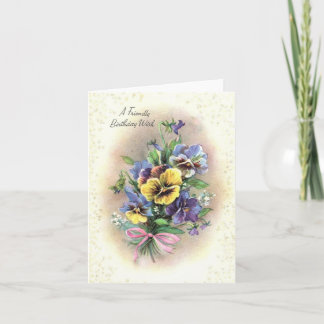 Cartão Vintage Birthday Pansies
