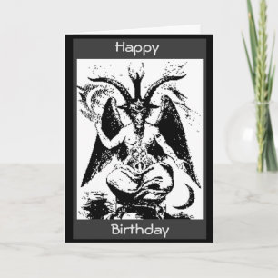 Cartão Vintage Black Baphomet Birthday