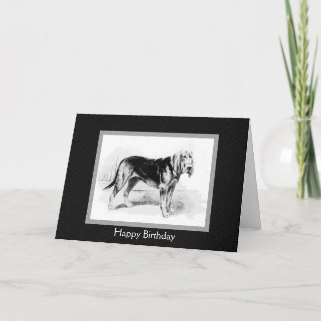 Cartão Vintage Bloodhound art (Frente)