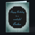 Cartão Vintage blue stars Birthday Brother<br><div class="desc">Cartão de Saudação do Irmão design de Feliz Aniversário da na moda e Chic.</div>