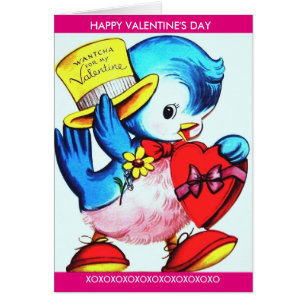 Cartão Vintage Bluebird, Top Hat, & Heart Namorados