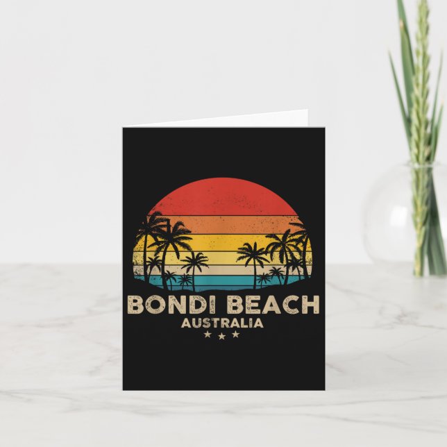 Cartão Vintage Bondi Beach - Austrália Beach Souvenir (Frente)