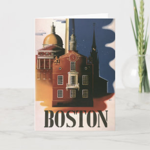 Cartão Vintage Boston, Massachusetts Paul Revere's Ride