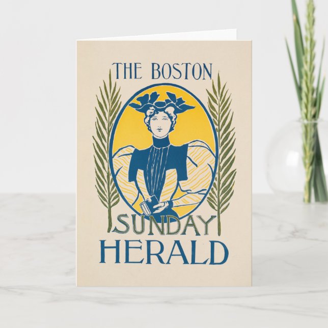 Cartão Vintage Boston Sunday Herald (Frente)