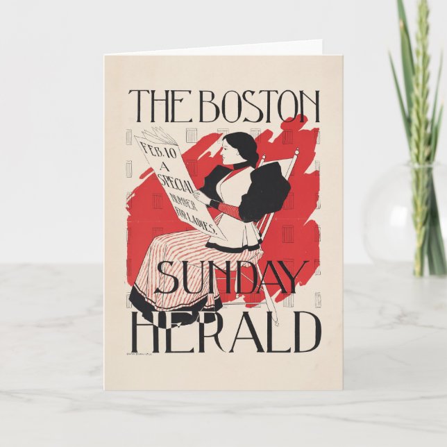 Cartão Vintage Boston Sunday Herald Women's Edition (Frente)