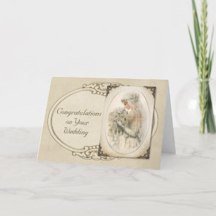 Cartão Vintage Bride Wedding Congratulations