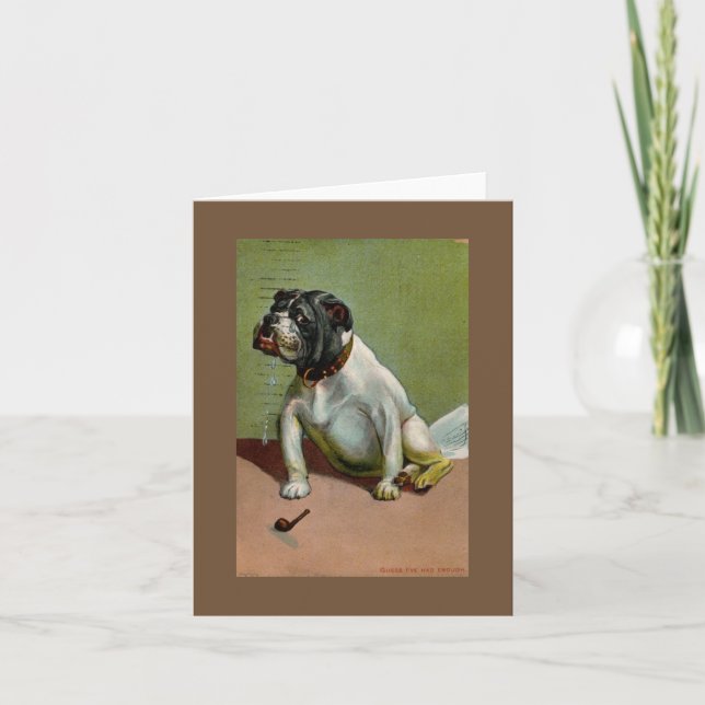 Cartão Vintage Bull Dog (Frente)