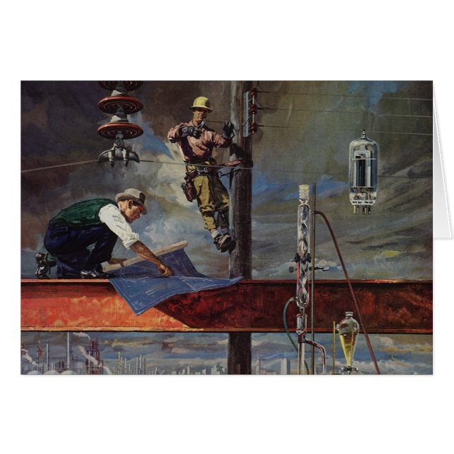 Cartão Vintage Business, Arquitetos e Construção (Frente Horizontal)