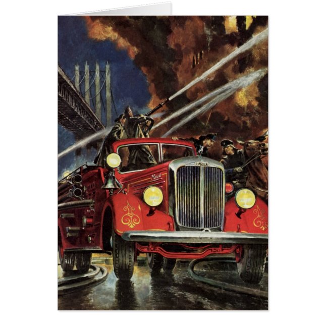 Cartão Vintage Business, Bombeiros Bombeiros (Frente)