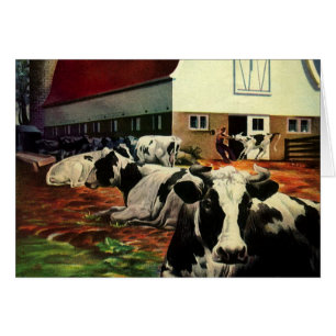 Cartão Vintage Business, Holstein Milk Cows on Dairy Faze