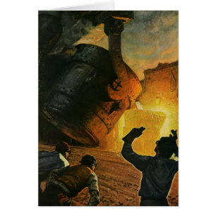 Cartão Vintage Business, Indústria de Produção de Aço