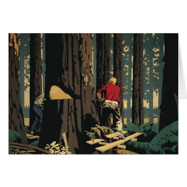 Cartão Vintage Business, Lumber Industry Redwood Forest (Frente Horizontal)