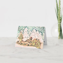 Cartão Vintage Cachorro de Natal Cachorro