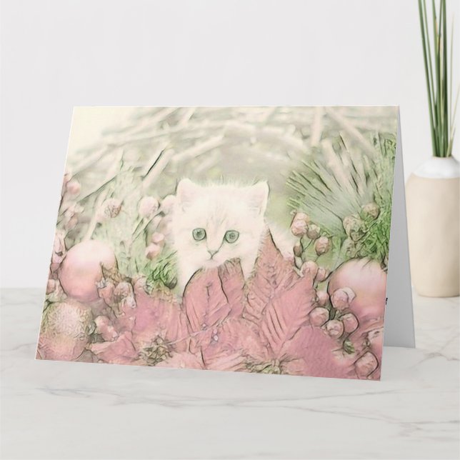 Cartão Vintage Cachorro de Natal Cachorro (Frente)