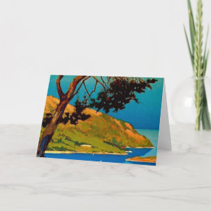 Cartão Vintage California Coast Travel Greeting Card