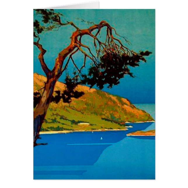 Cartão Vintage California Coast Viagem (Frente)