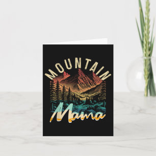Cartão Vintage Camping Hiking Mountain Mama Retro Adventu