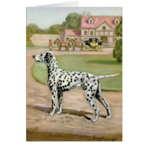 Cartão Vintage - cão & carruagem Dalmatian,