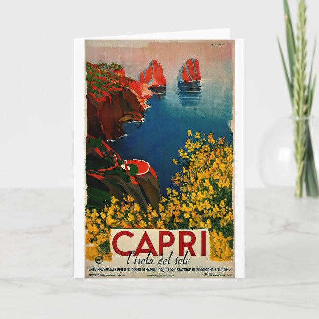 Cartão Vintage Capri L'Isola del Único Italia (Frente)