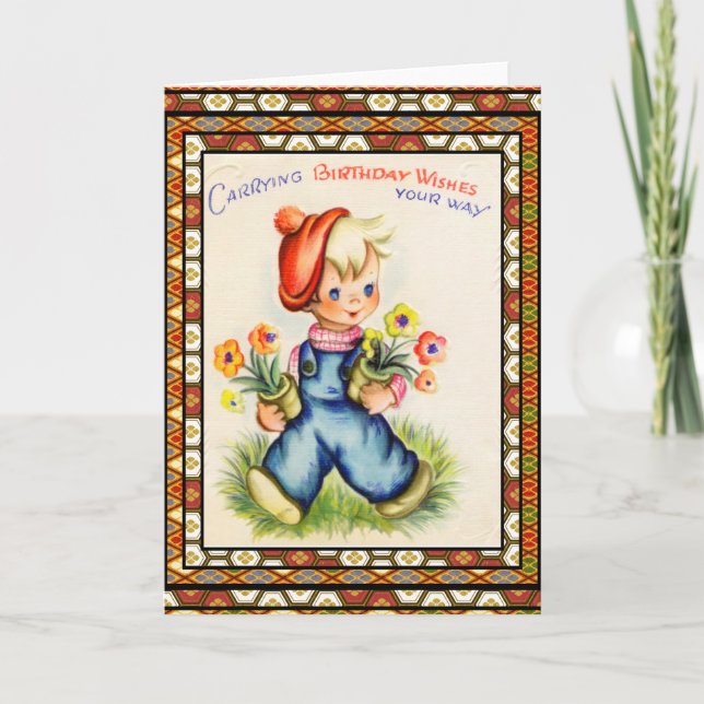 Cartão Vintage Card Birthday (Frente)