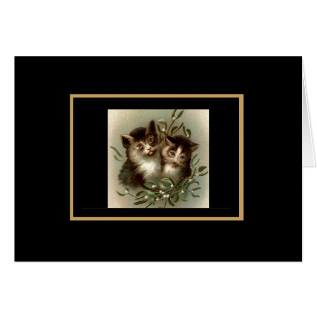 Cartão Vintage Card Cat (Frente Horizontal)