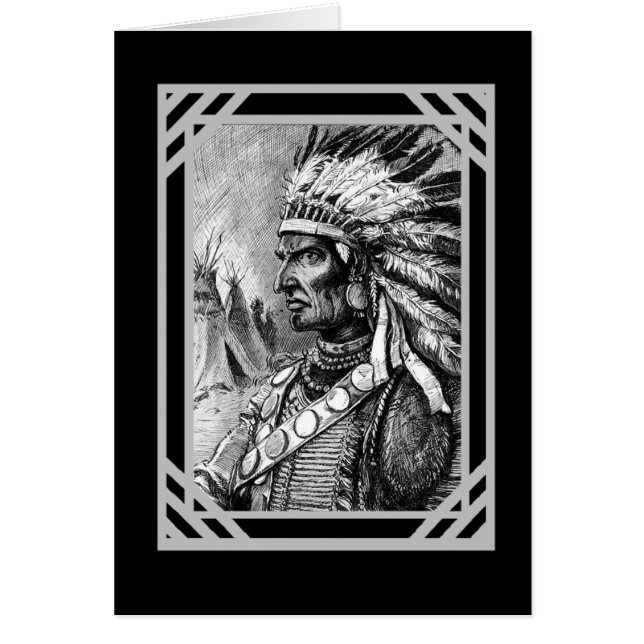 Cartão Vintage Card Native American (Frente)