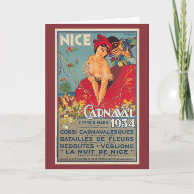 Cartão Vintage - Carnaval francês Nice 1934 (Frente)