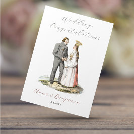 Cartão Vintage, Casal Folk Sueco