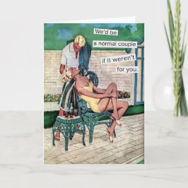 Cartão Vintage - Casal suburbano Engraçado