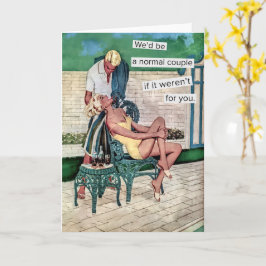 Cartão Vintage - Casal suburbano Engraçado