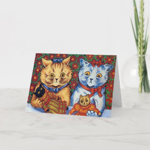 Cartão Vintage Cat Girl Thank You Card