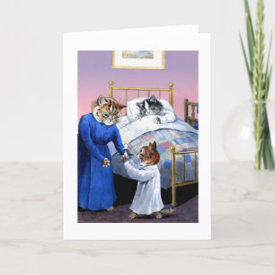 Cartão Vintage Cats Bedtime de Louis Wain