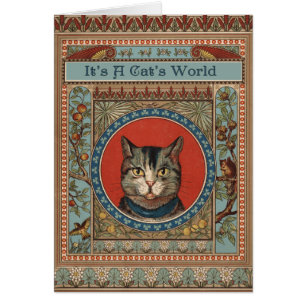 Cartão Vintage Cat's Life for Kitty Cat Classic