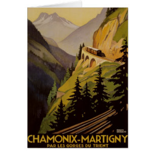 Cartão Vintage Chamonix, Mont Blanc, France -