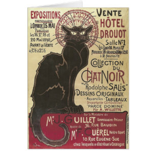 Cartão Vintage Chat Noir, Vente Hôtel Drouot Steinlen