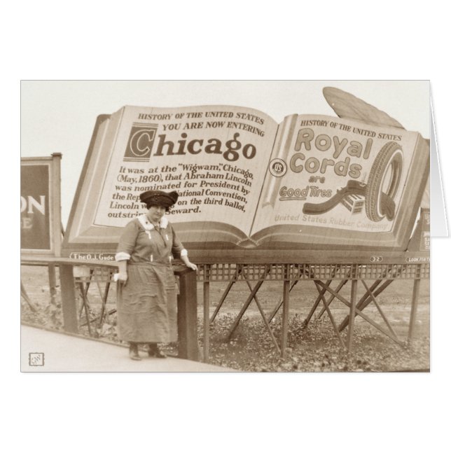 Cartão Vintage Chicago Billboard (Frente Horizontal)