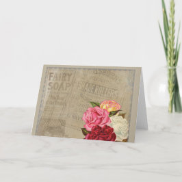 Cartão Vintage Chique Floral Soap Floral Adverte