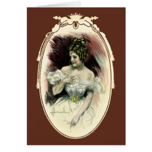 Cartão Vintage Christy Girl, Retrato Anterior Bridal