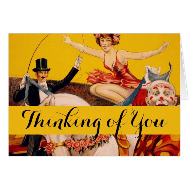 Cartão Vintage Circus Poster (Frente Horizontal)