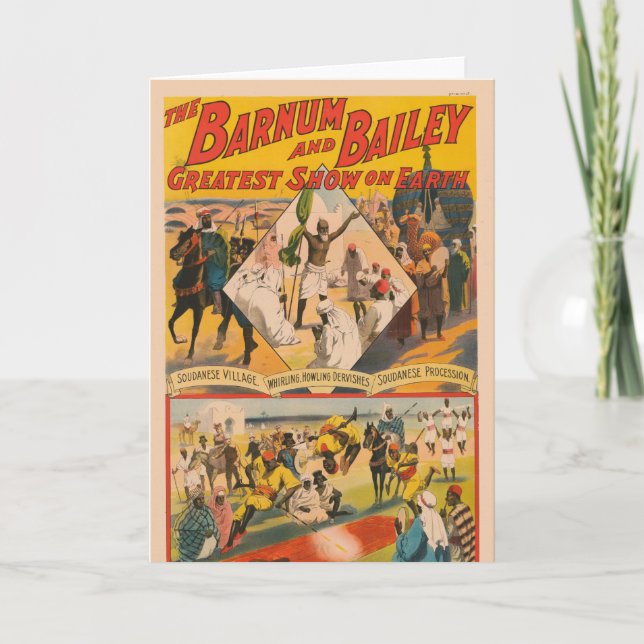 Cartão Vintage Circus Poster Do Mahdi (Frente)