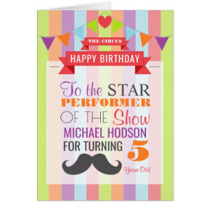 Cartão Vintage Circus Poster Infantil