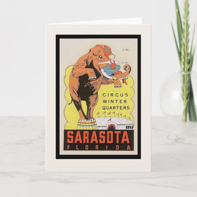 Cartão Vintage Circus Winter Quarters Poster (Frente)