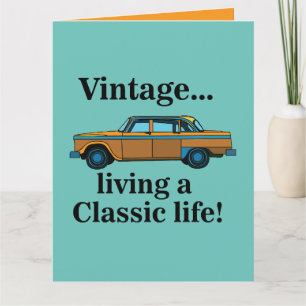 Cartão Vintage Classic Car Birthday