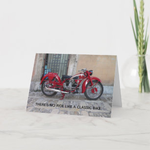 Cartão Vintage Classic Rider Motorcycle Birthday Card