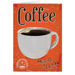 Cartão Vintage Coffee Advertisement Poster