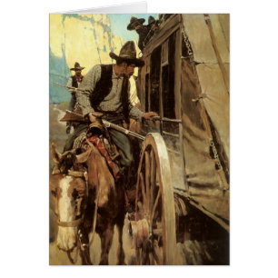 Cartão Vintage Cowboys, o almirável Outlaw do NC Wyeth