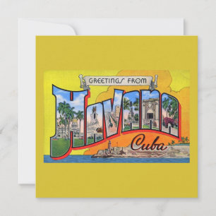 Cartão Vintage Cuba Viagem - Saudações De Havana